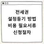 전세권 설정등기 방법 비용 필요서류 신청절차