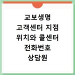 교보생명 고객센터 지점 위치와 콜센터 전화번호 상담원 연결 시간 정리