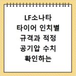 LF소나타 타이어 인치별 규격과 적정 공기압 수치 확인하는 방법