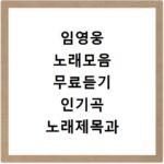 임영웅 노래모음 무료듣기 인기곡 노래제목과 연속듣기 방법