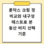 룬닥스 크링 핏 비교와 내구성 테스트로 본 등산 바지 선택 기준