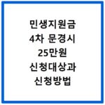 민생지원금 4차 문경시 25만원 신청대상과 신청방법 확인하기