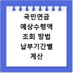 국민연금 예상수령액 조회 방법 납부기간별 계산