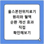 올스본전위치료기 원리와 혈액 순환 개선 효과 직접 확인해보기