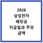2026 삼성전자 배당금 지급일과 주당 금액 확인하는 방법