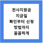 천사지원금 지급일 확인부터 신청 방법까지 꼼꼼하게 알려드려요