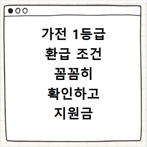 가전 1등급 환급 조건 꼼꼼히 확인하고 지원금 신청하세요