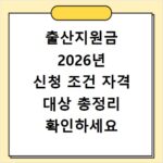 출산지원금 2026년 신청 조건 자격 대상 총정리 확인하세요