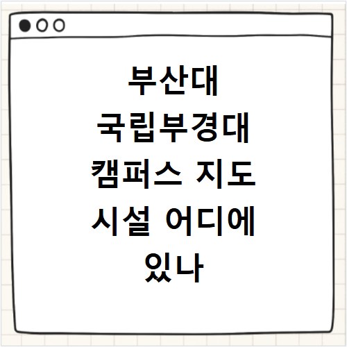부산대 국립부경대 캠퍼스 지도 시설 어디에 있나 총정리