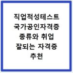 직업적성테스트 국가공인자격증 종류와 취업 잘되는 자격증 추천