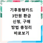 기후동행카드 3만원 환급 신청, 구매 방법 총정리 바로보기