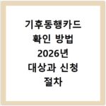 기후동행카드 확인 방법 2026년 대상과 신청 절차 알아보기