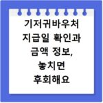 기저귀바우처 지급일 확인과 금액 정보, 놓치면 후회해요