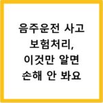 음주운전 사고 보험처리, 이것만 알면 손해 안 봐요