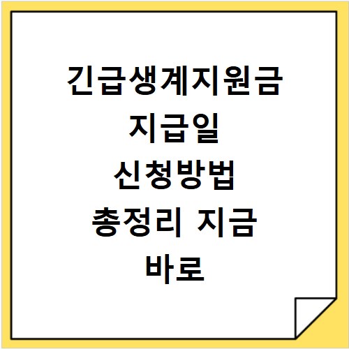 긴급생계지원금 지급일 신청방법 총정리 지금 바로 확인하세요