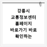 강릉시 교통정보센터 홈페이지 바로가기 바로 확인하는 방법