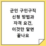 군인 구인구직 신청 방법과 자격 요건, 이것만 알면 끝나요