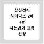 삼성전자 하이닉스 2배 etf 사는법과 교육 신청 방법 알아보기