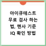 아이큐테스트 무료 검사 하는 법, 멘사 기준 IQ 확인 방법