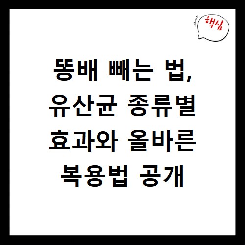 똥배 빼는 법, 유산균 종류별 효과와 올바른 복용법 공개
