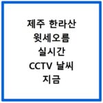 제주 한라산 윗세오름 실시간 CCTV 날씨 지금 바로 확인하세요