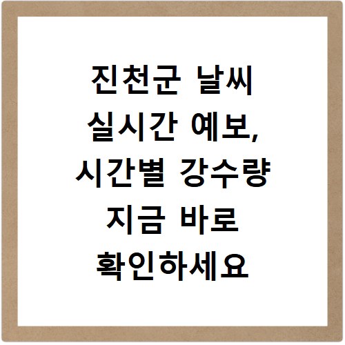 진천군 날씨 실시간 예보, 시간별 강수량 지금 바로 확인하세요