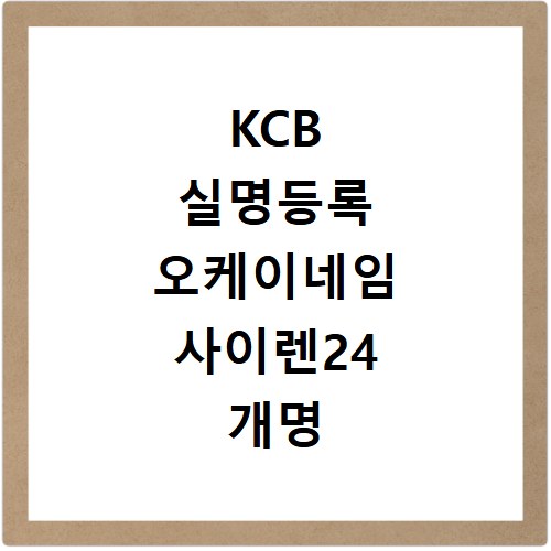 KCB 실명등록 오케이네임 사이렌24 개명 온라인 접수 방법 총정리