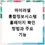 마이러셀 통합정보시스템 홈페이지 확인 방법과 주요 기능 안내