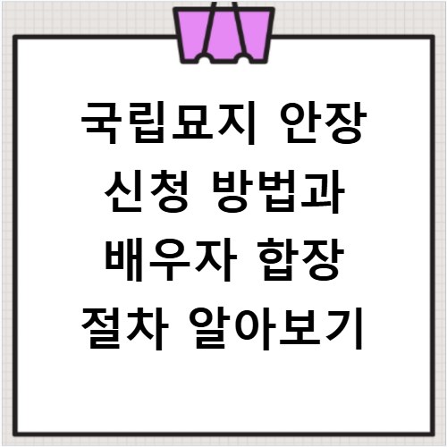 국립묘지 안장 신청 방법과 배우자 합장 절차 알아보기