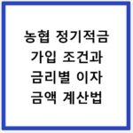농협 정기적금 가입 조건과 금리별 이자 금액 계산법