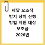 페달 오조작 방지 장치 신청 방법 지원 대상 보조금 2026년