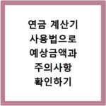 연금 계산기 사용법으로 예상금액과 주의사항 확인하기