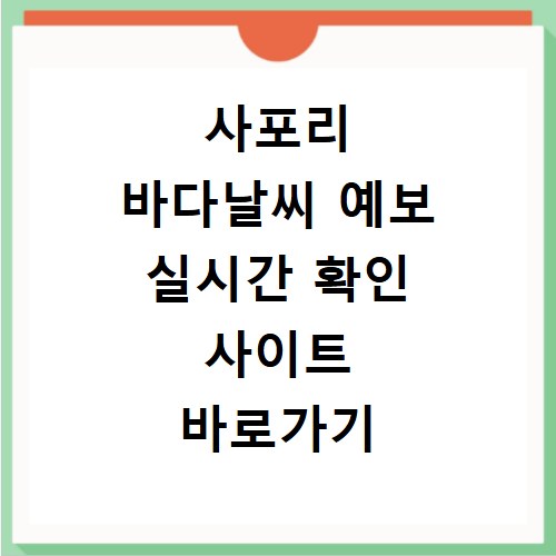 사포리 바다날씨 예보 실시간 확인 사이트 바로가기