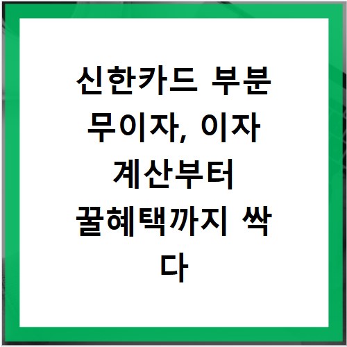 신한카드 부분 무이자, 이자 계산부터 꿀혜택까지 싹 다 알려드림