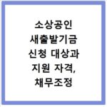 소상공인 새출발기금 신청 대상과 지원 자격, 채무조정 방법 알아보기