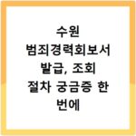 수원 범죄경력회보서 발급, 조회 절차 궁금증 한 번에 해결