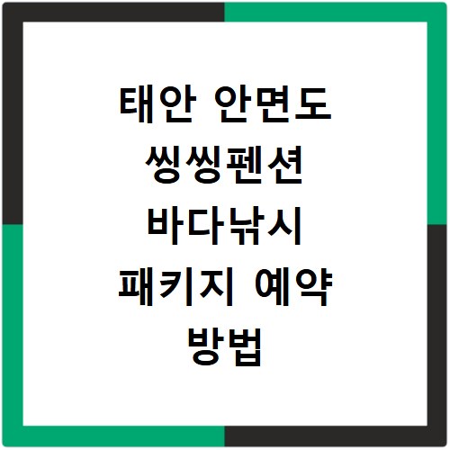 태안 안면도 씽씽펜션 바다낚시 패키지 예약 방법 위치