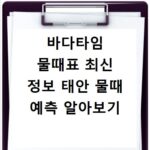 바다타임 물때표 최신 정보 태안 물때 예측 알아보기