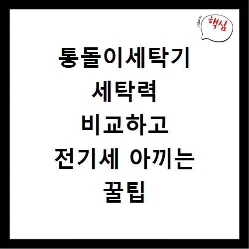통돌이세탁기 세탁력 비교하고 전기세 아끼는 꿀팁 공개