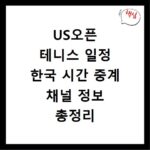 US오픈 테니스 일정 한국 시간 중계 채널 정보 총정리