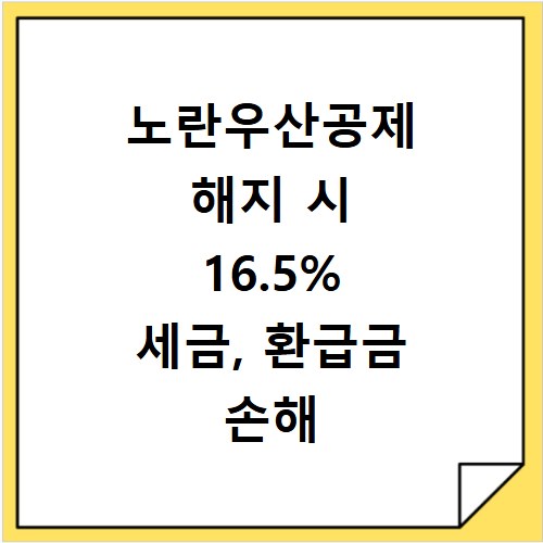 노란우산공제 해지 시 16.5% 세금, 환급금 손해 막는 법