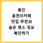 용인 읍천리카페 맛집 추천과 숨은 명소 정보 확인하기