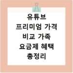 유튜브 프리미엄 가격 비교 가족 요금제 혜택 총정리