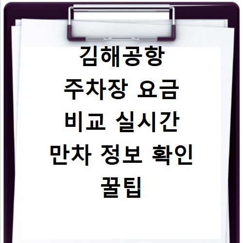 김해공항 주차장 요금 비교 실시간 만차 정보 확인 꿀팁