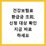 건강보험료 환급금 조회, 신청 대상 확인 지금 바로 하세요