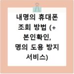 내명의 휴대폰 조회 방법 (+ 본인확인, 명의 도용 방지 서비스)