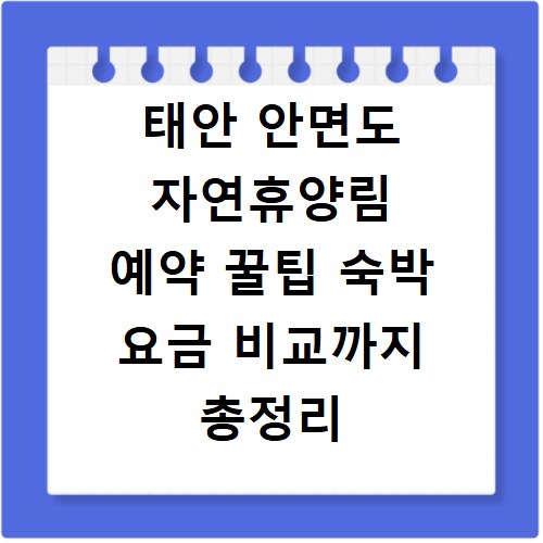 태안 안면도 자연휴양림 예약 꿀팁 숙박 요금 비교까지 총정리