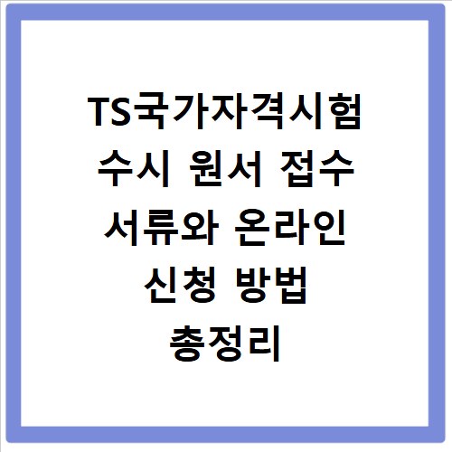 TS국가자격시험 수시 원서 접수 서류와 온라인 신청 방법 총정리