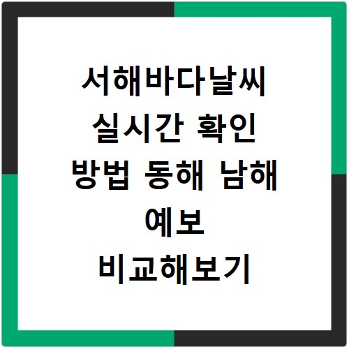서해바다날씨 실시간 확인 방법 동해 남해 예보 비교해보기